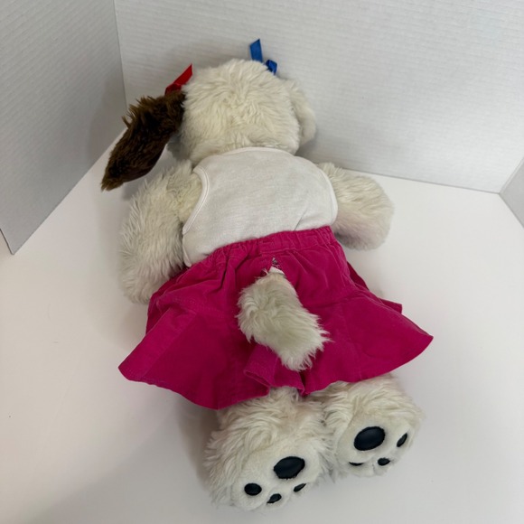 Retired Vintage Build A Bear Workshop Plush Puppy Dog White Brown Spotted - Picture 5 of 8